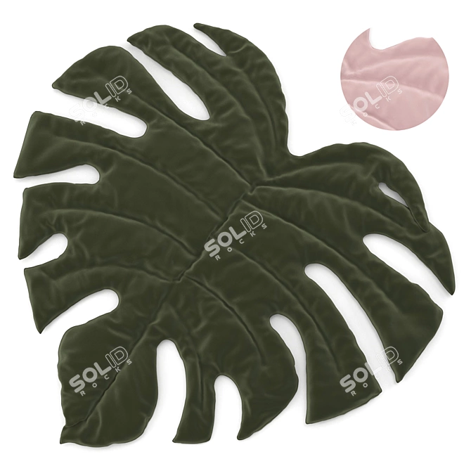 Monstera Leaf Carpet Rug 3D model image 1