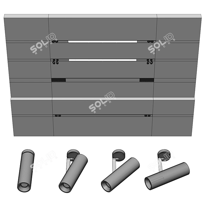 Modern Light Fixture Set Kit 3D model image 6