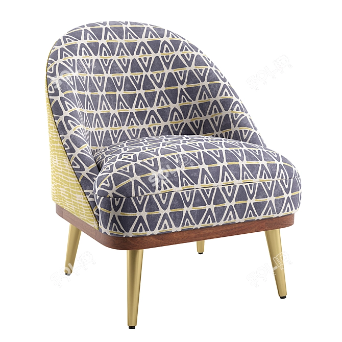 Eclectic Chic Upholstered Chair 3D model image 1