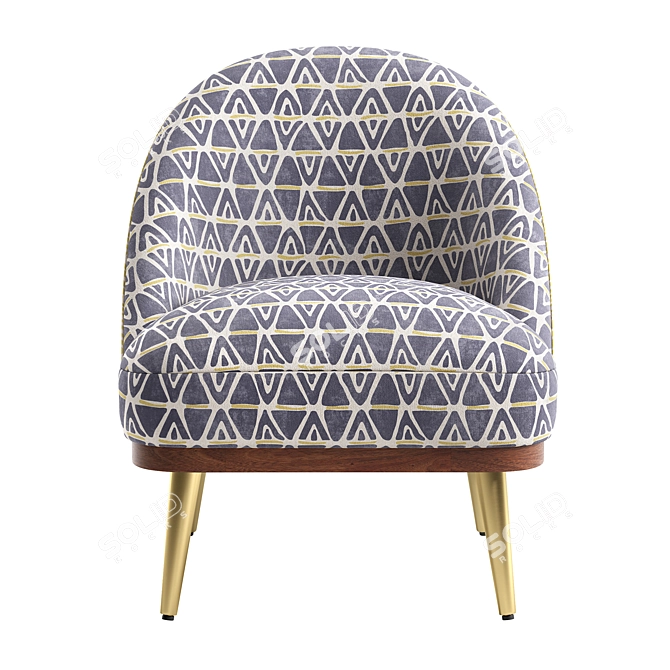 Eclectic Chic Upholstered Chair 3D model image 2