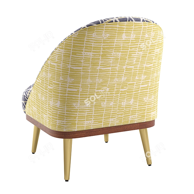 Eclectic Chic Upholstered Chair 3D model image 3