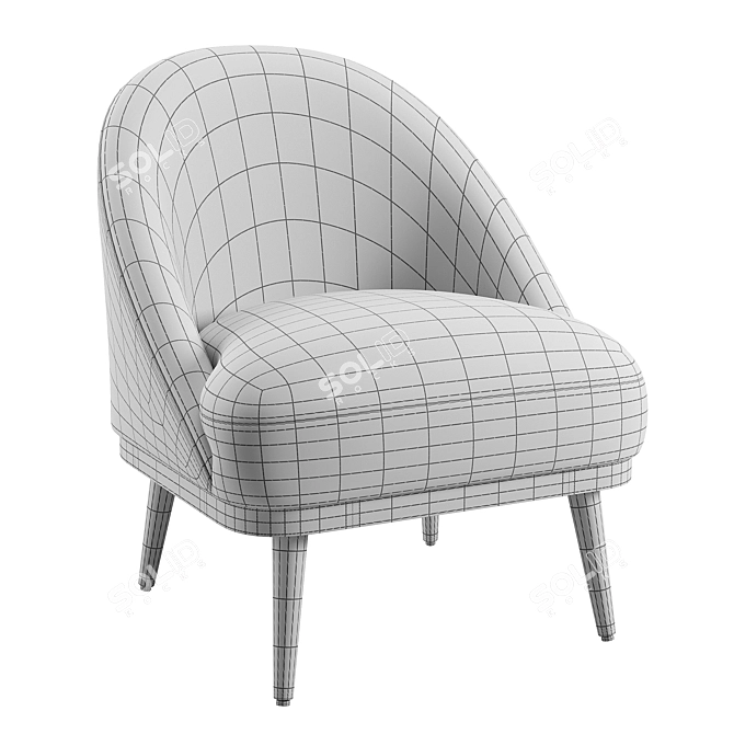 Eclectic Chic Upholstered Chair 3D model image 4