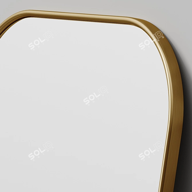 Elegant Gold Floor Mirror 3D model image 3