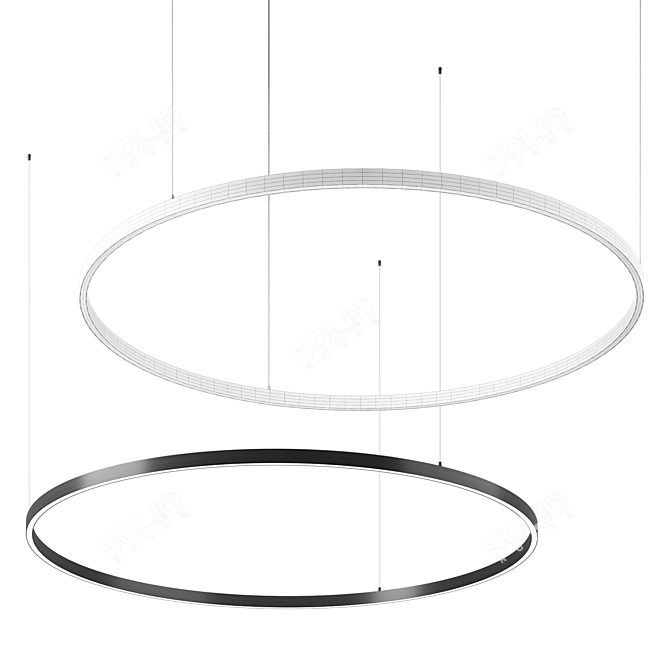 Contemporary Circular Pendant Light 3D model image 2