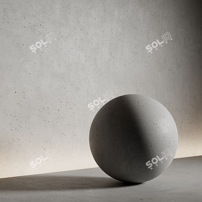 Seamless Concrete Material, PBR Textures 3D model image 1