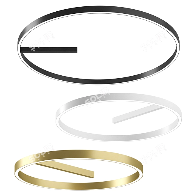 Sleek Circle Ceiling Light 3D model image 1