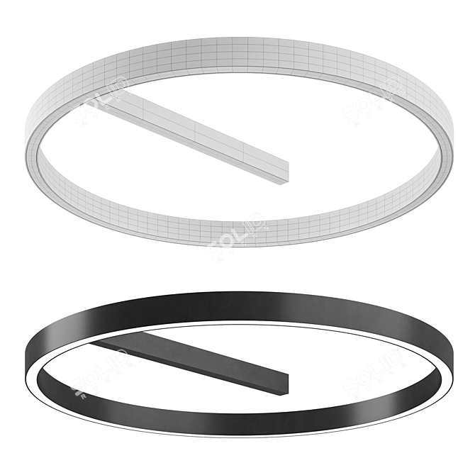 Sleek Circle Ceiling Light 3D model image 2