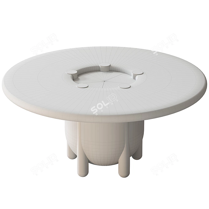 Nova Travertine High Table Ensemble 3D model image 6