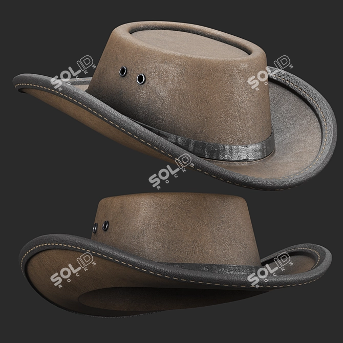 Western Hat 3D Model 3D model image 1