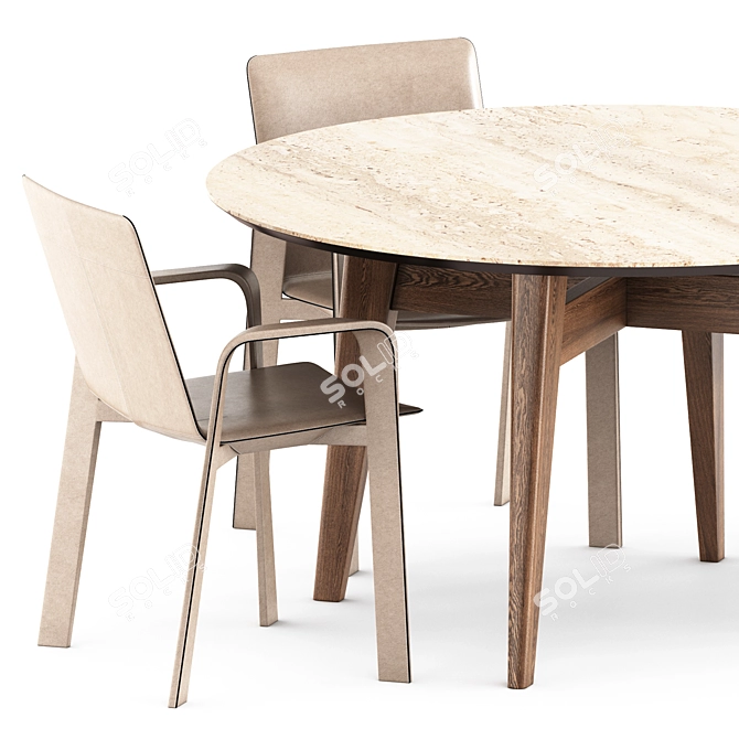 Luxury Hermes Chair & Calligaris Table 3D model image 2