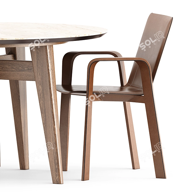 Luxury Hermes Chair & Calligaris Table 3D model image 3