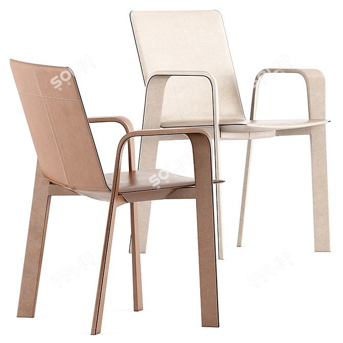 Luxury Hermes Chair & Calligaris Table 3D model image 4