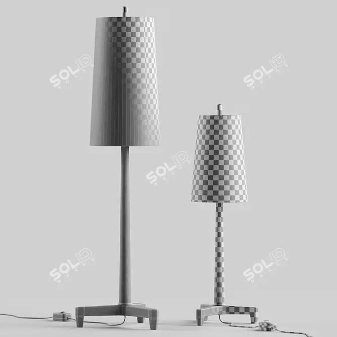 Stylish FALLON Iron Table Lamps 3D model image 3