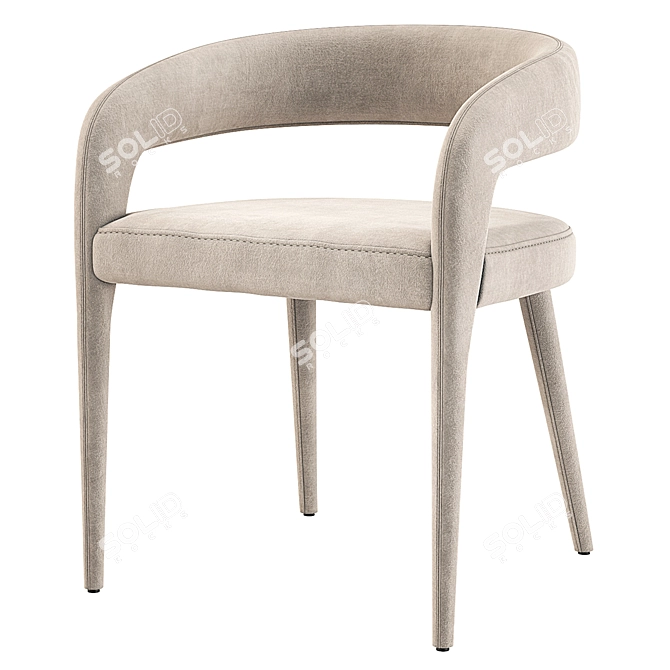 Elegant Lisette Velvet Dining Armchair 3D model image 1