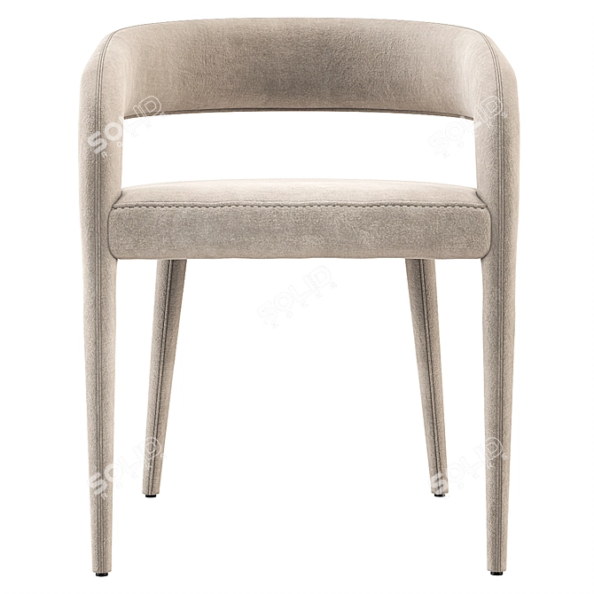 Elegant Lisette Velvet Dining Armchair 3D model image 2