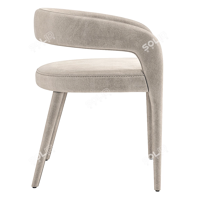 Elegant Lisette Velvet Dining Armchair 3D model image 4