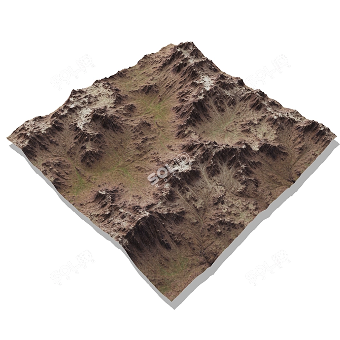 Erosion N2 Mountain 3D Model 3D model image 1