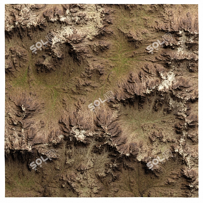 Erosion N2 Mountain 3D Model 3D model image 5