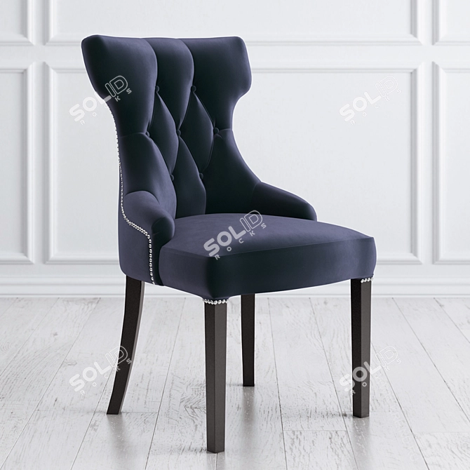 Multi-Color Floral Velvet Chair 3D model image 2