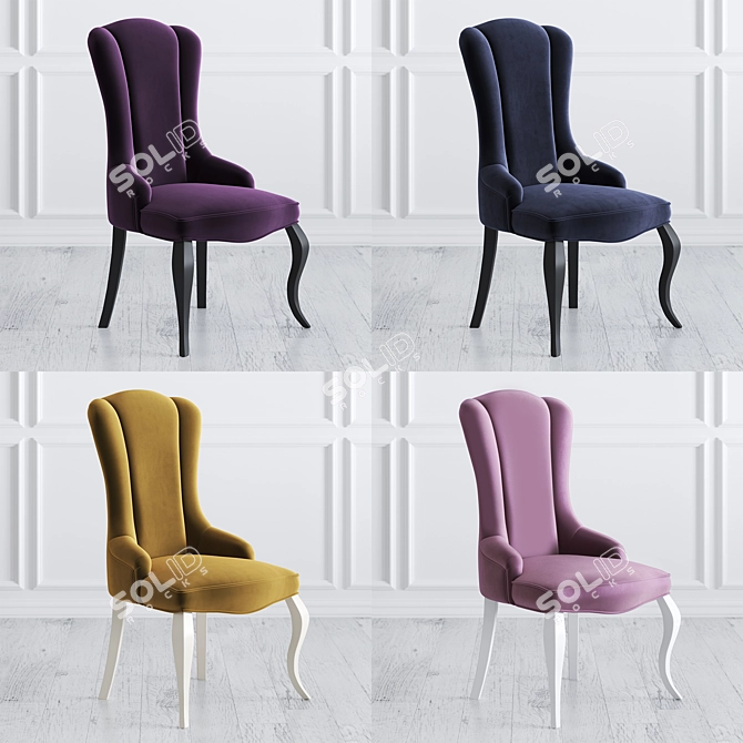 Velvet Flower Collection Chair 3D model image 3