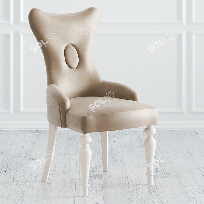 Floral Collection Microvelvet Wood Table 3D model image 4