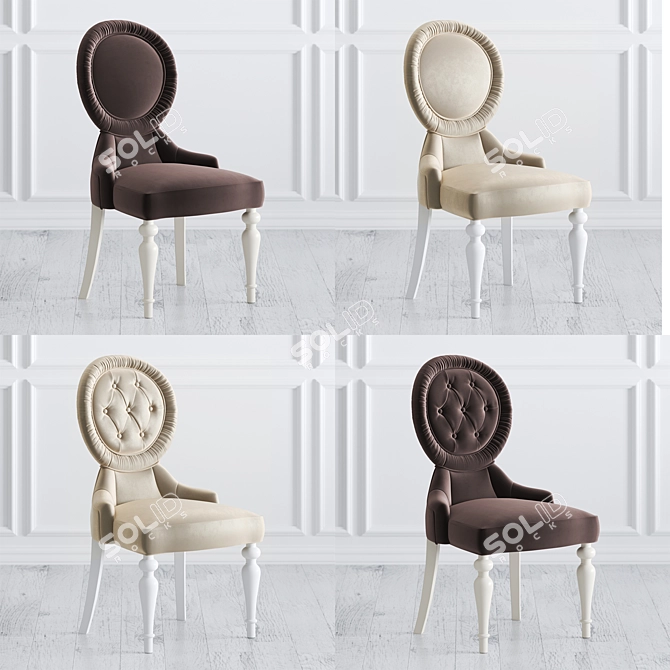 Velvet Dining Chair C08 3D model image 5