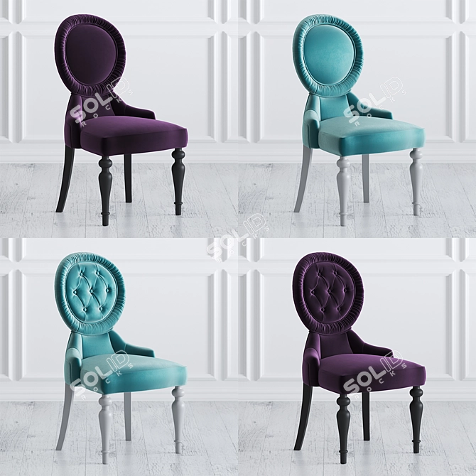 Velvet Dining Chair C08 3D model image 6