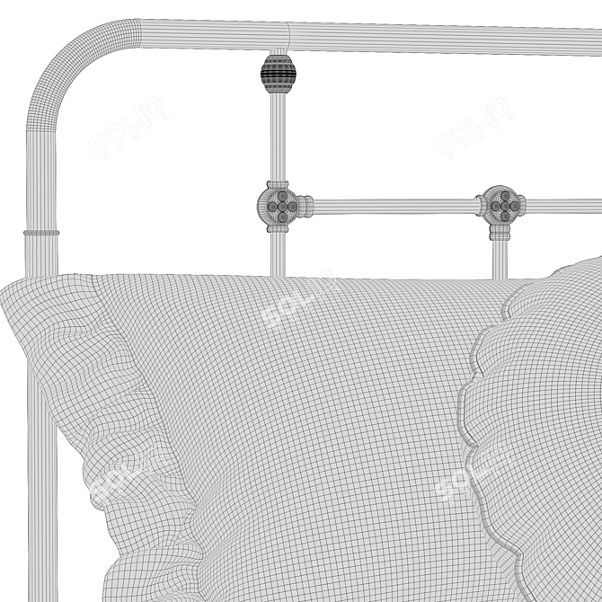 Metallic Asper Bed Frame, T140 3D model image 3