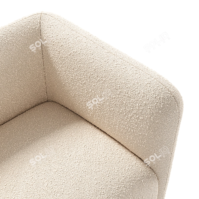 Modern Boucle Lounge Chair, 3D-Ready 3D model image 3