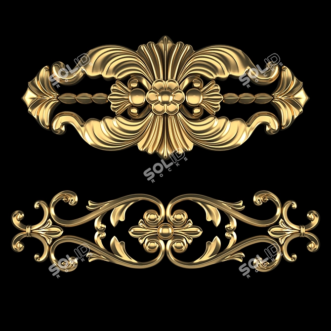 Golden Ornamental Design 2016 3D model image 1