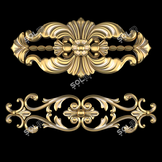 Golden Ornamental Design 2016 3D model image 2