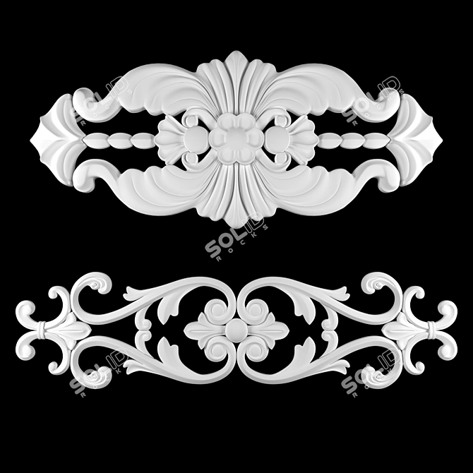 Golden Ornamental Design 2016 3D model image 3