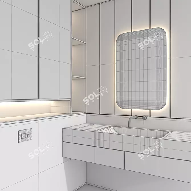 Modern Bathroom Furniture Set 71 3D model image 4