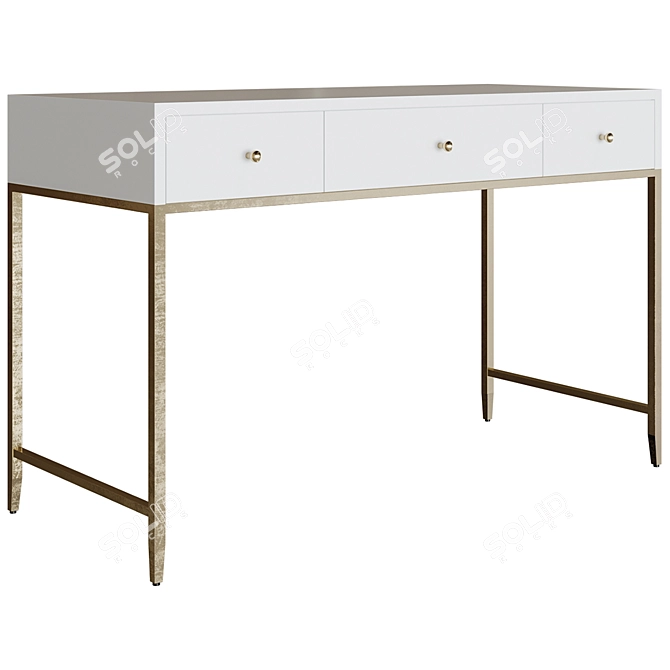 Title: Restoration Hardware Grey Frost Desk 3D model image 1