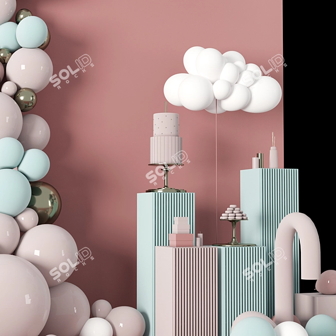 Hoabinhevents Birthday Set  "Персонализированный дизайн 3D model image 4