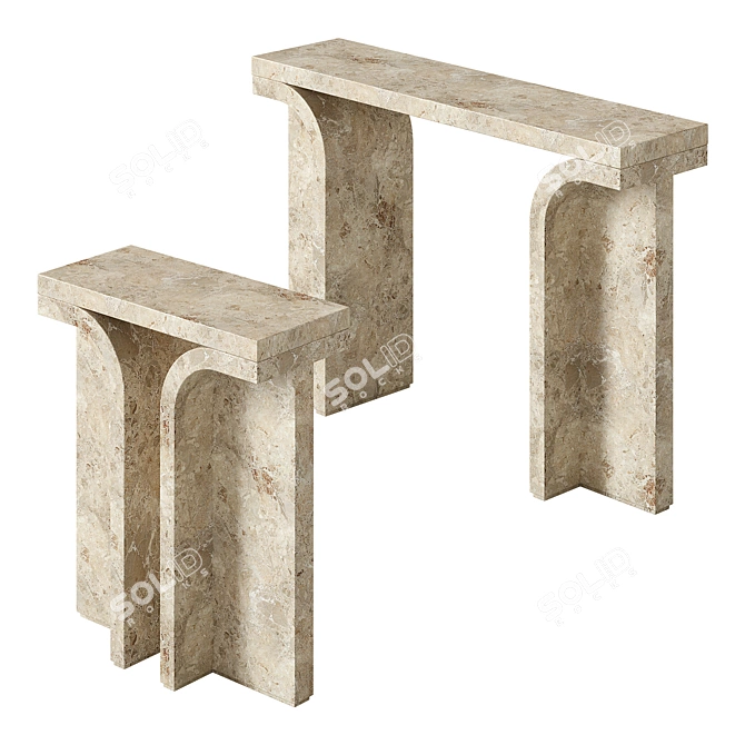 Aurora Marble Console Table Prestige 3D model image 1