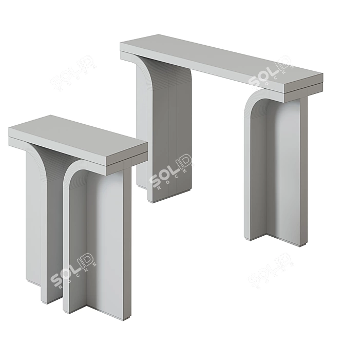 Aurora Marble Console Table Prestige 3D model image 6