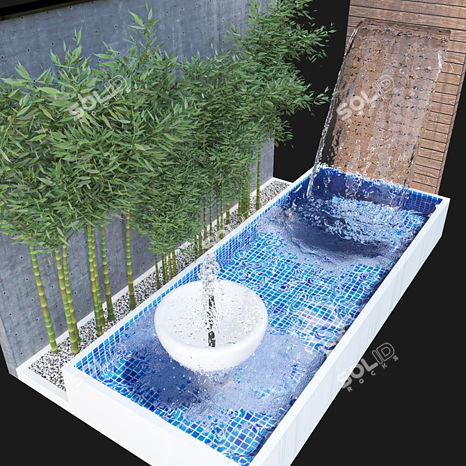 Zen Garden Fountain Kit 3D model image 2