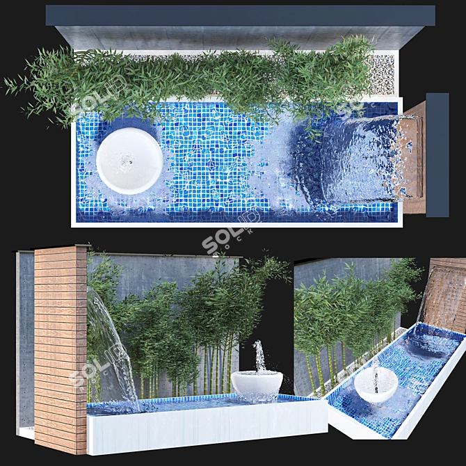 Zen Garden Fountain Kit 3D model image 5