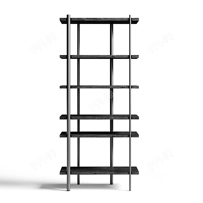 Rhythmic Bookshelf Divider in Vivid Colors 3D model image 2