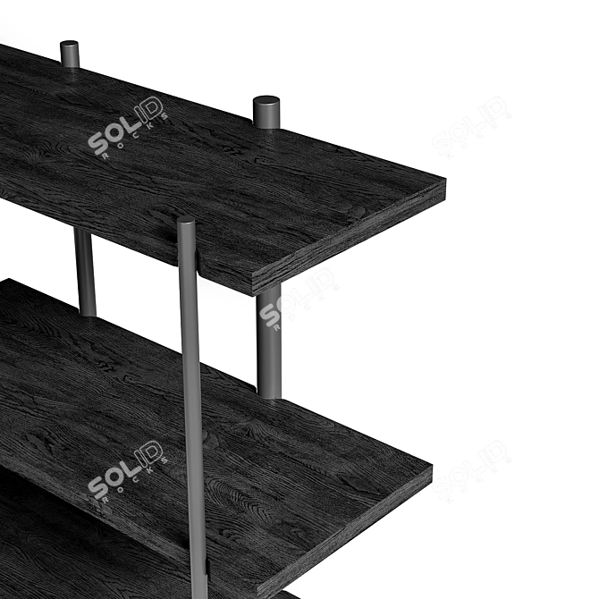 Rhythmic Bookshelf Divider in Vivid Colors 3D model image 3