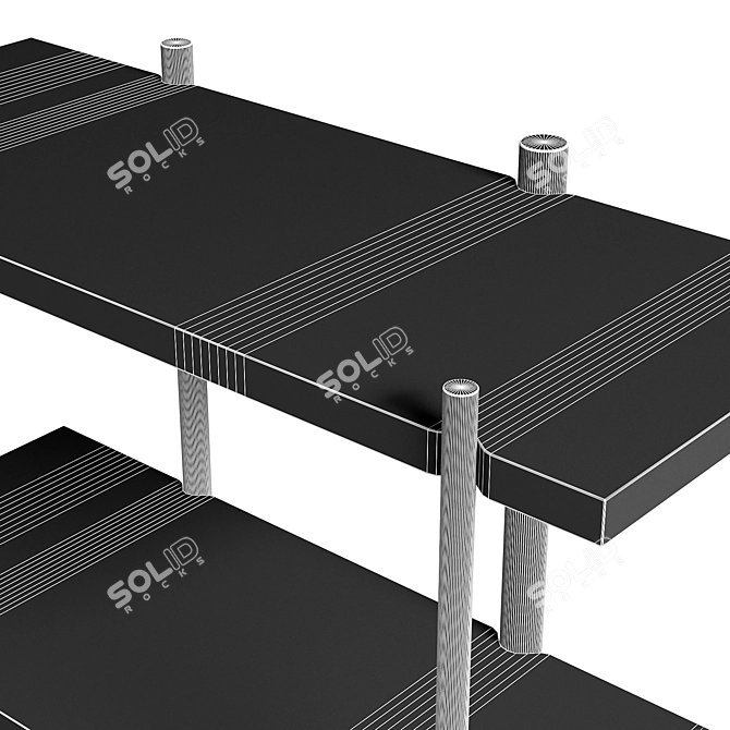 Rhythmic Bookshelf Divider in Vivid Colors 3D model image 4