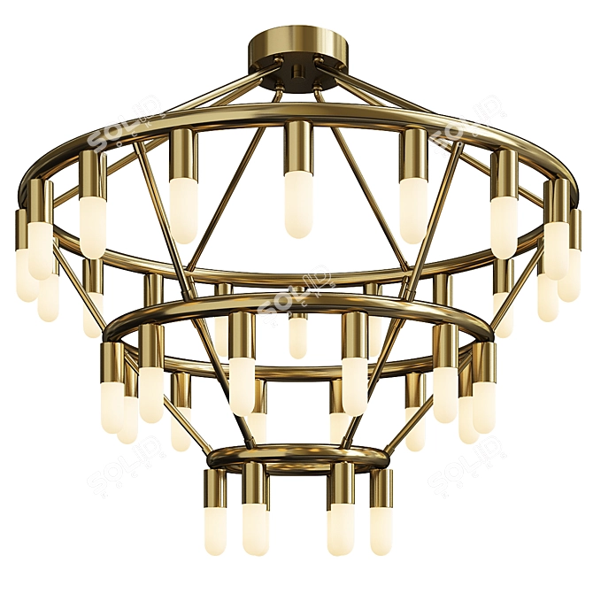 Maynor Elegant Candle Chandelier 3D model image 1