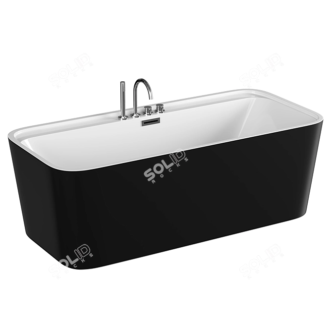 Matte Black Freestanding Bathtub Kolora 3D model image 1