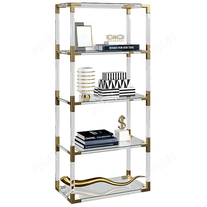 Elegant Modern Décor Etagère by Adler 3D model image 2