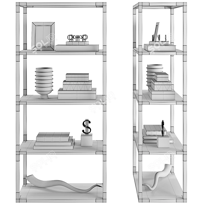 Elegant Modern Décor Etagère by Adler 3D model image 5