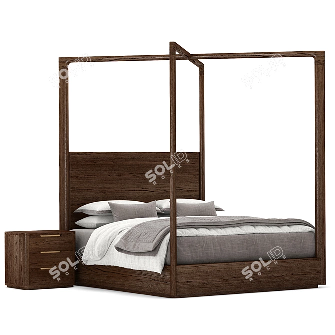  Rustic Charm Breton Bed 3D model image 1
