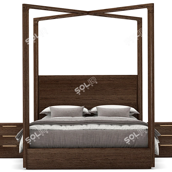  Rustic Charm Breton Bed 3D model image 2