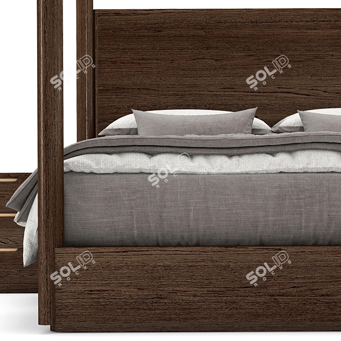  Rustic Charm Breton Bed 3D model image 3