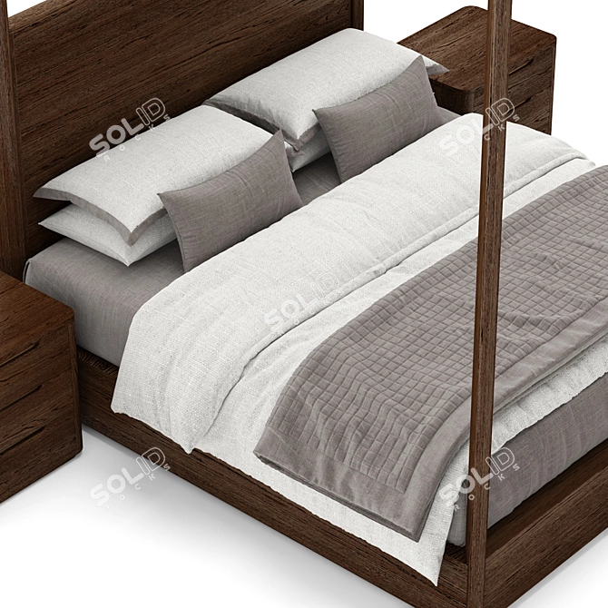 Rustic Charm Breton Bed 3D model image 5